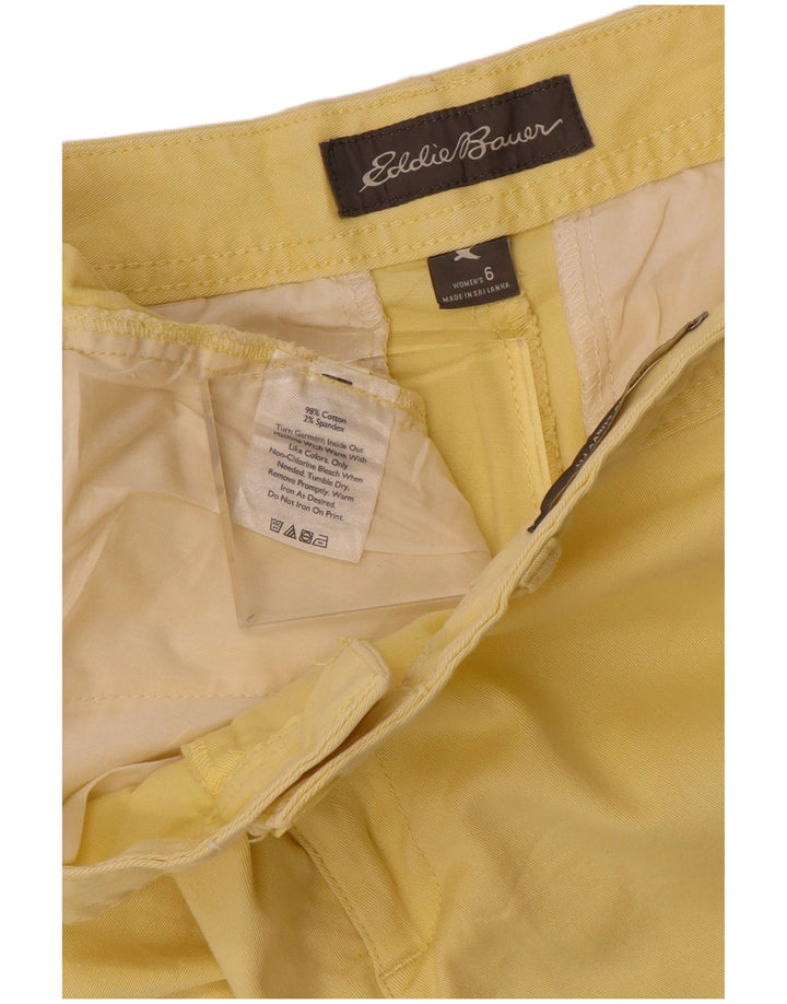 EDDIE BAUER Womens Chino Shorts US 6 Medium W32  Yellow Cotton