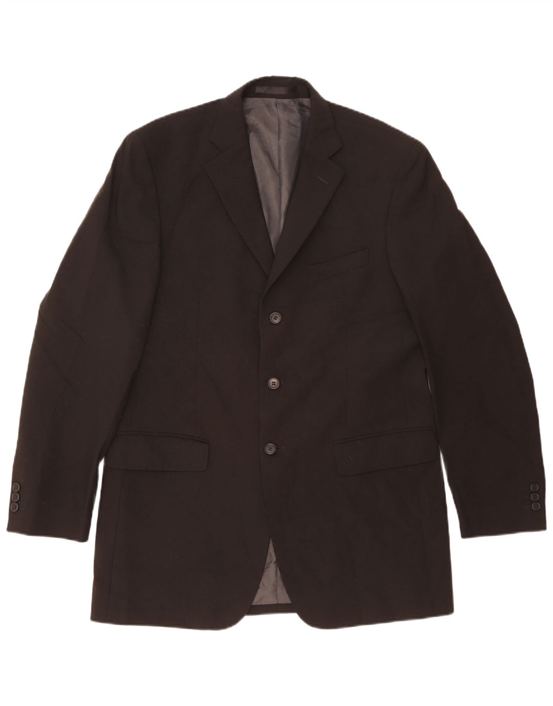 Marks & Spencer Mens 3 Button Blazer Jacket UK 40 Medium Black Polyester