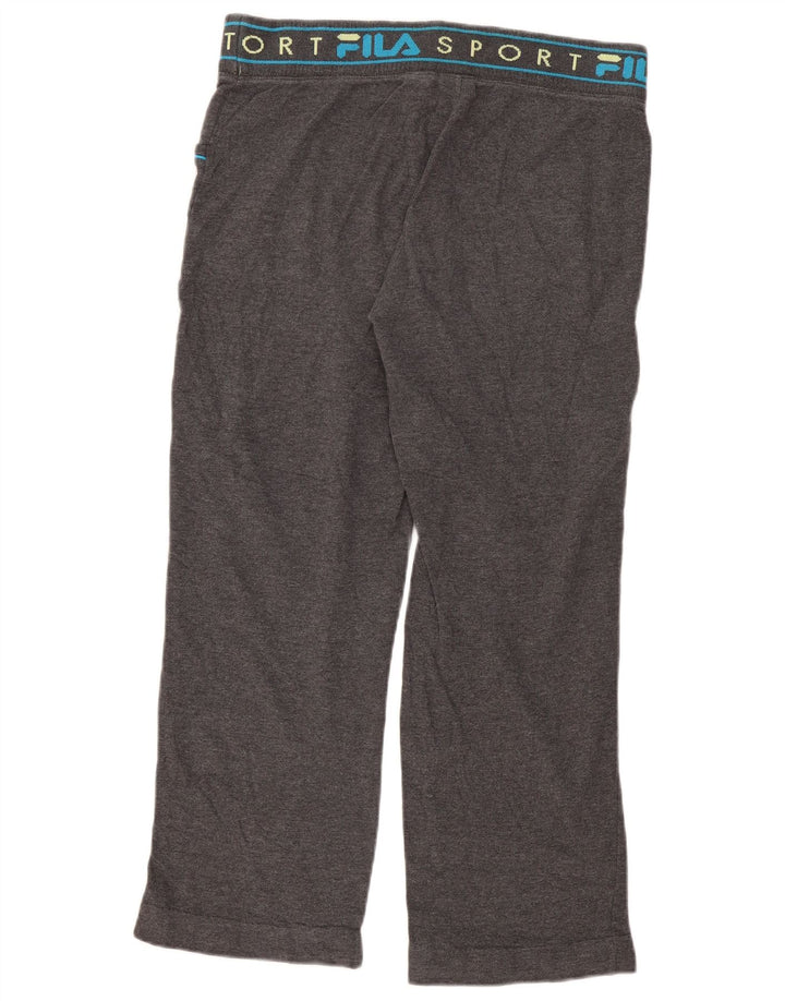 FILA Womens Graphic Tracksuit Trousers UK 14 Medium  Grey