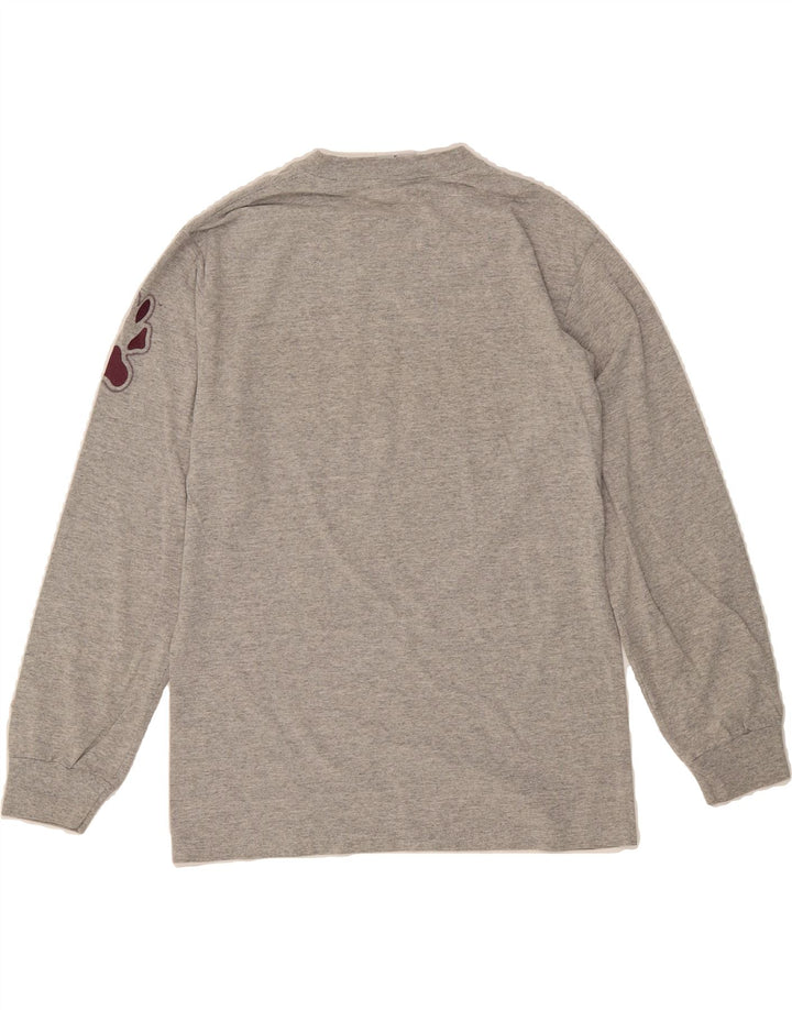 CHAMPION Womens Graphic Top Long Sleeve UK 10 Small Grey Cotton Vintage Champion and Second-Hand Champion from Messina Hembry 