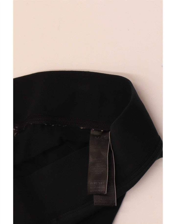 Marks & Spencer Womens Leggings UK 12 Medium Black Cotton