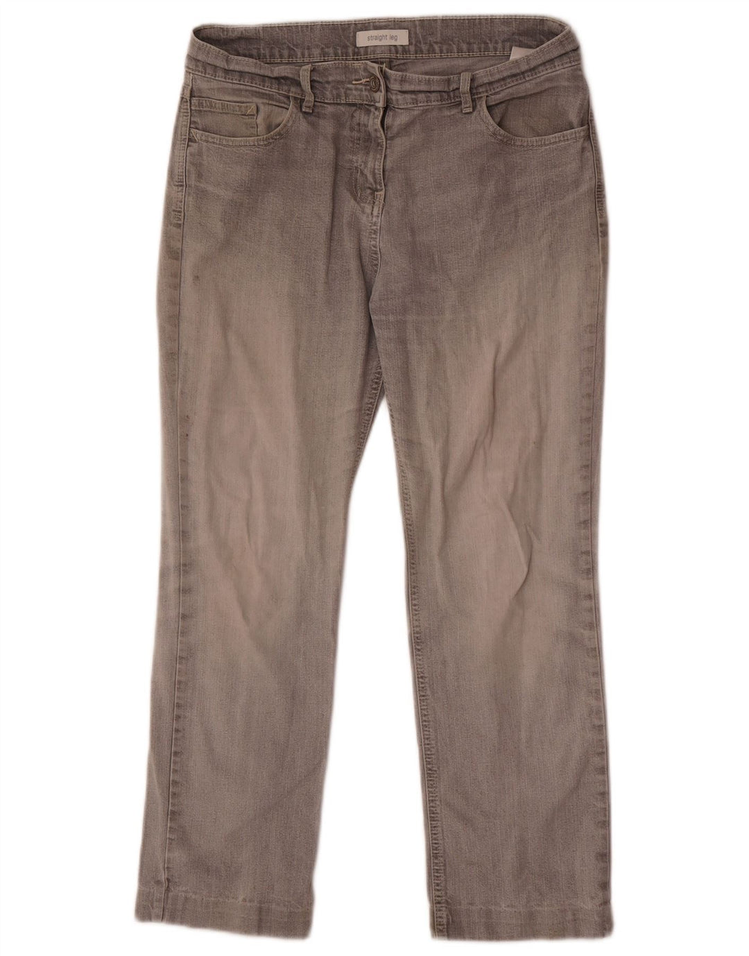 Jeans dritti da donna Marks & Spencer UK 12 medio W30 L26 cotone grigio