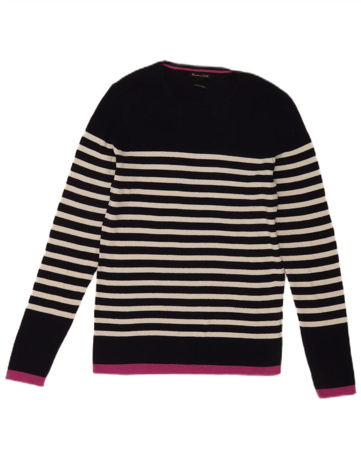 Maglione maglione girocollo da donna Massimo Dutti UK 12 medio blu navy