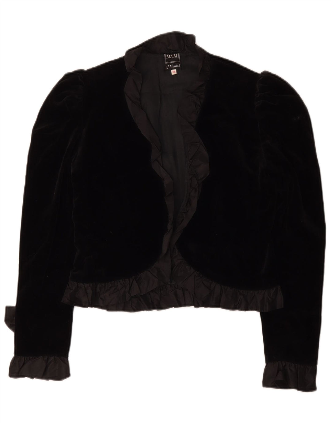 Vintage Womens Bolero Jacket EU 36 Small Black Classic