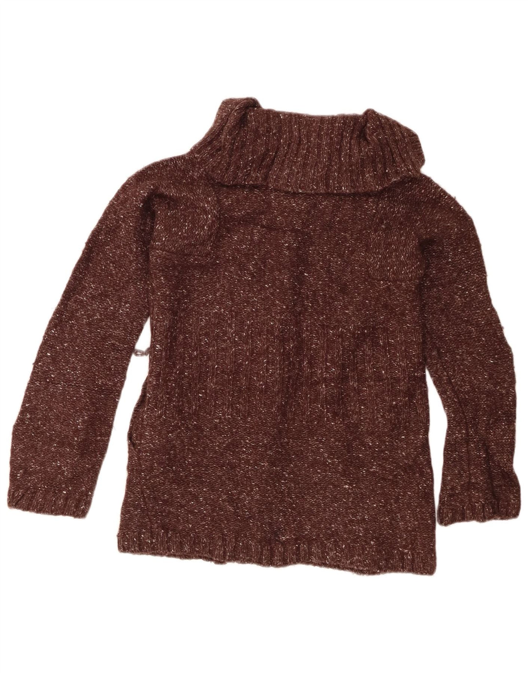 J. CREW Womens Cardigan Sweater UK 8 Small Brown Flecked