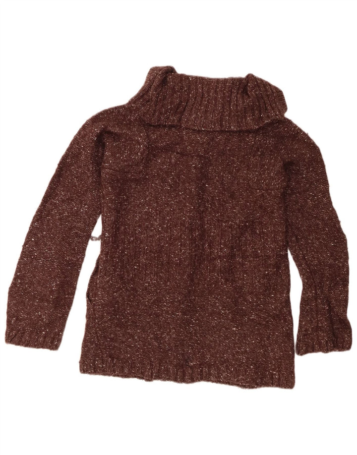 J. CREW Womens Cardigan Sweater UK 8 Small Brown Flecked