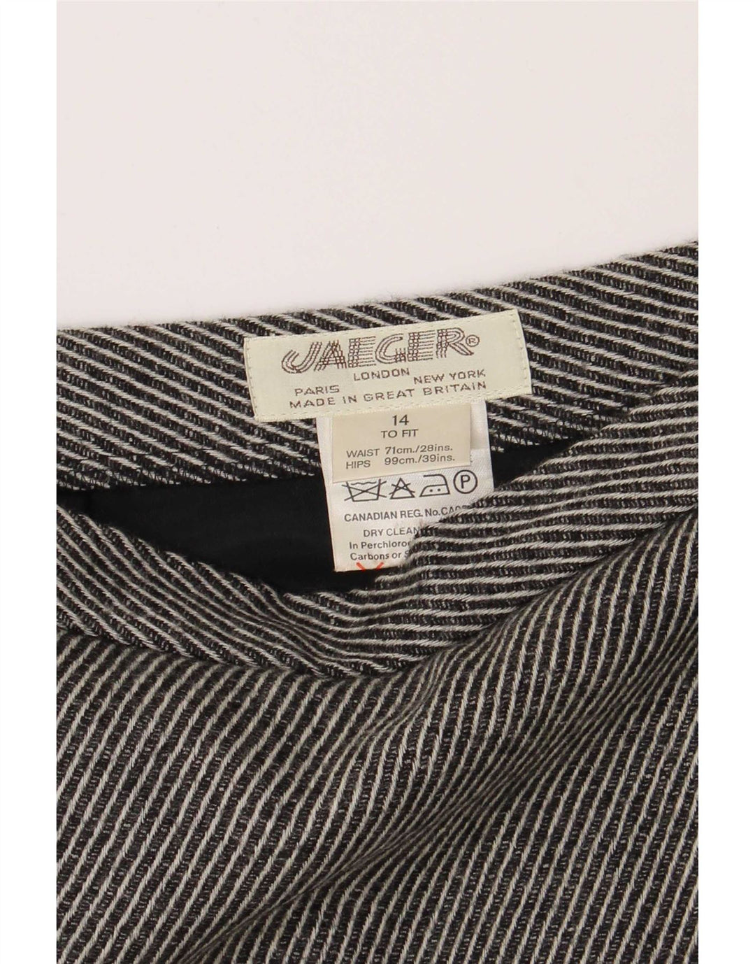 Jaeger Damen Bleistiftrock UK 14 Medium W28 Grau gestreifte Wolle