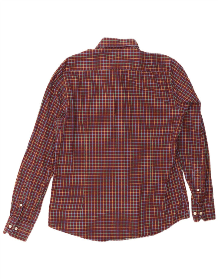 Barbour Herre Skræddersyet Fit Flanellskjorte Medium Burgund Ternet