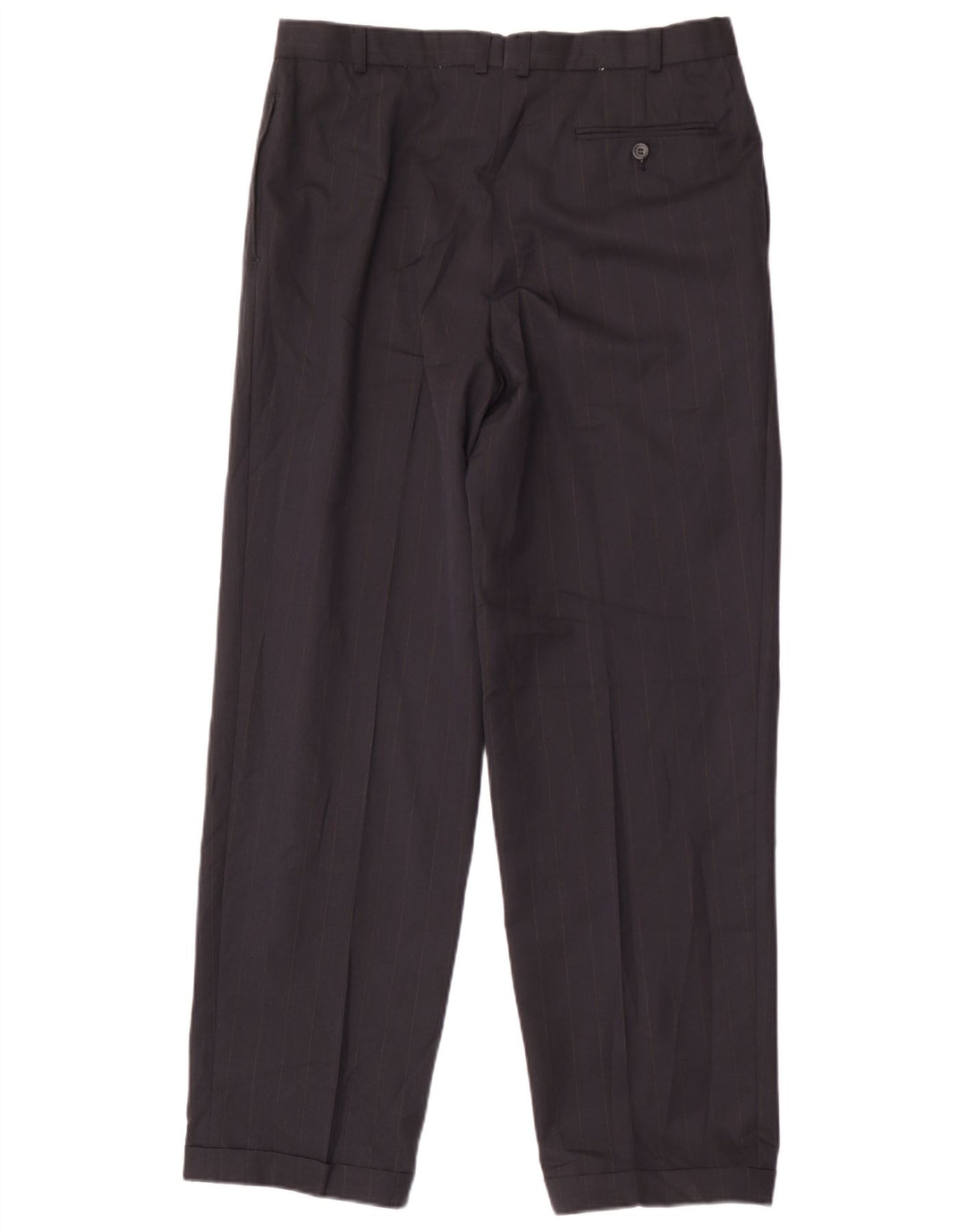 Pantaloni da abito con pegging da uomo Marks & Spencer W36 L31 poliestere blu navy