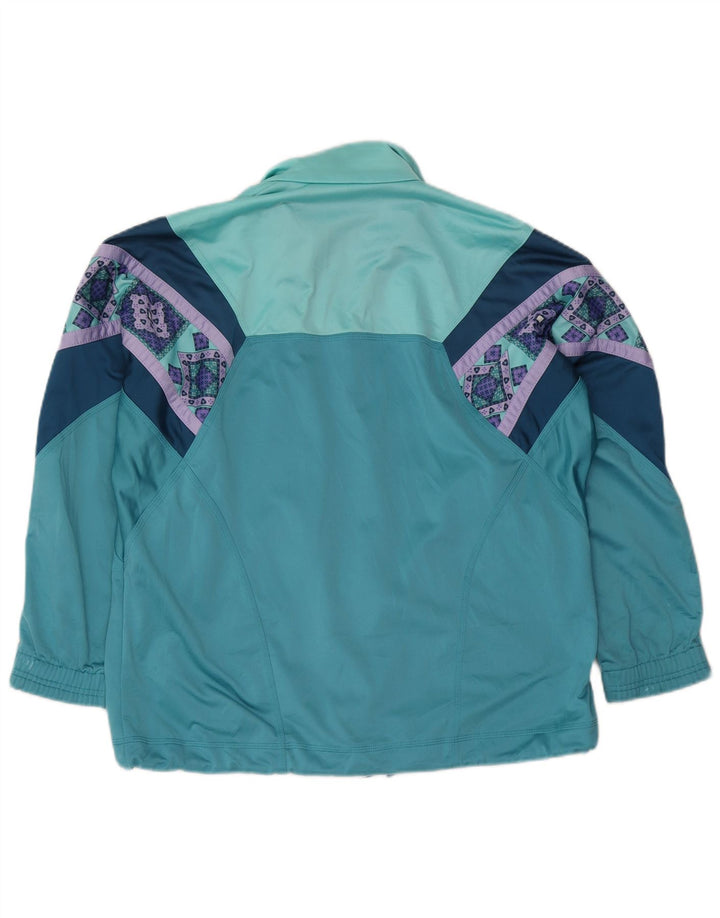 Diadora Mens Graphic Tracksuit Top Jacket UK 38 Medium Green Geometric