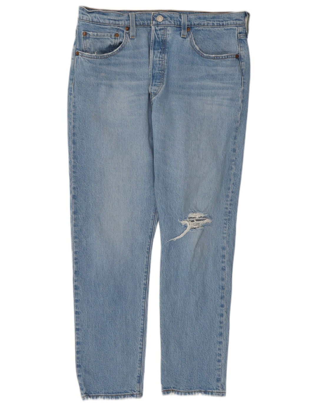 Levi's Womens 501 Distressed Straight Jeans W32 L28 Blue Cotton
