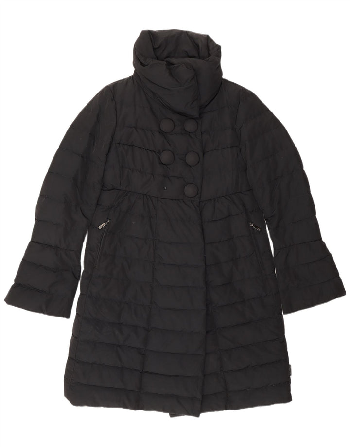MONCLER Женское стеганое пальто, размер 1, маленькое, черное, полиамид, классическое