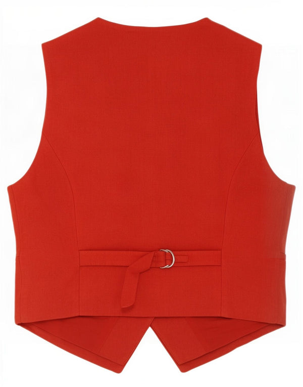 Zara Womens Waistcoat UK 12 Medium Red Viscose