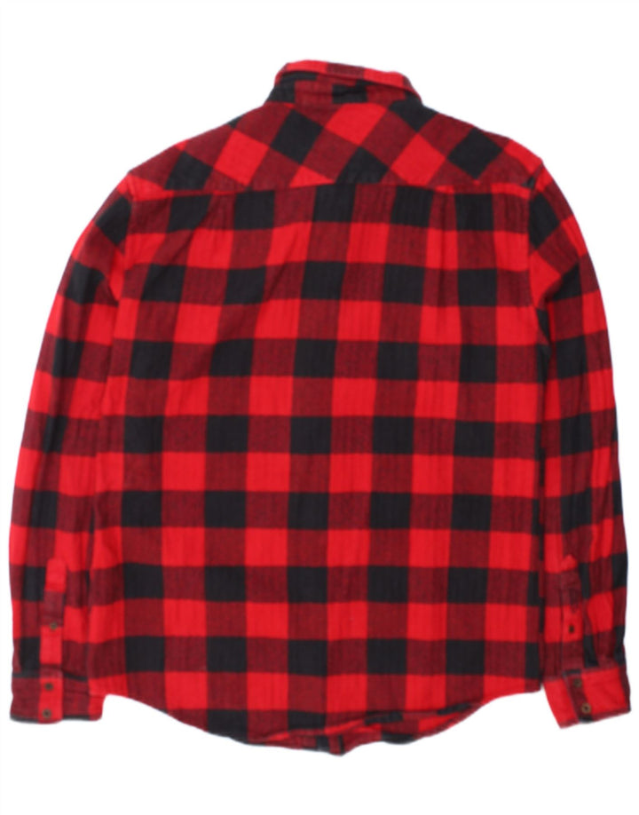 Vintage herre flannel skjorte XL rød ternet bomuld