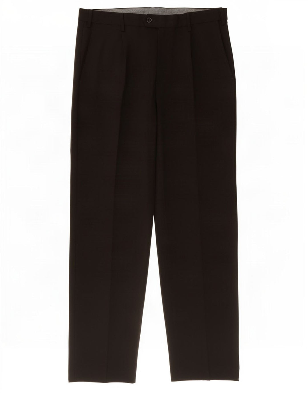 Marks & Spencer Pantalón de traje regular para hombre W36 L33 Poliéster negro