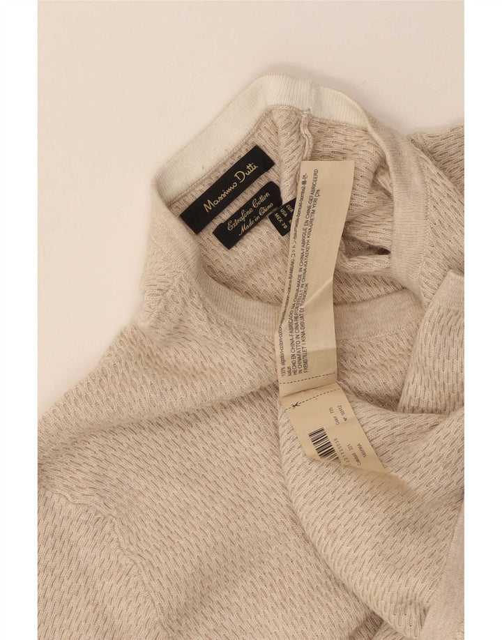 Massimo Dutti Mens Top Long Sleeve Medium Beige Cotton