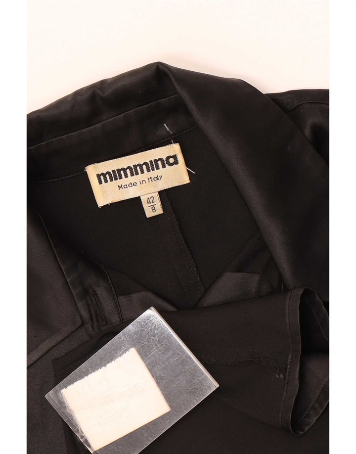 MIMMINA Womens Shirt Blouse IT 42 Medium Black Polyester