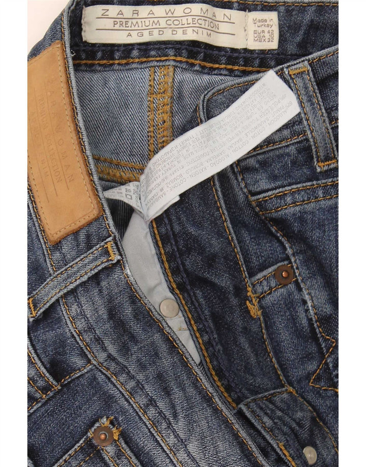 Zara Damen Bootcut Jeans EU 42 Large W32 L32 Marineblaue Baumwolle
