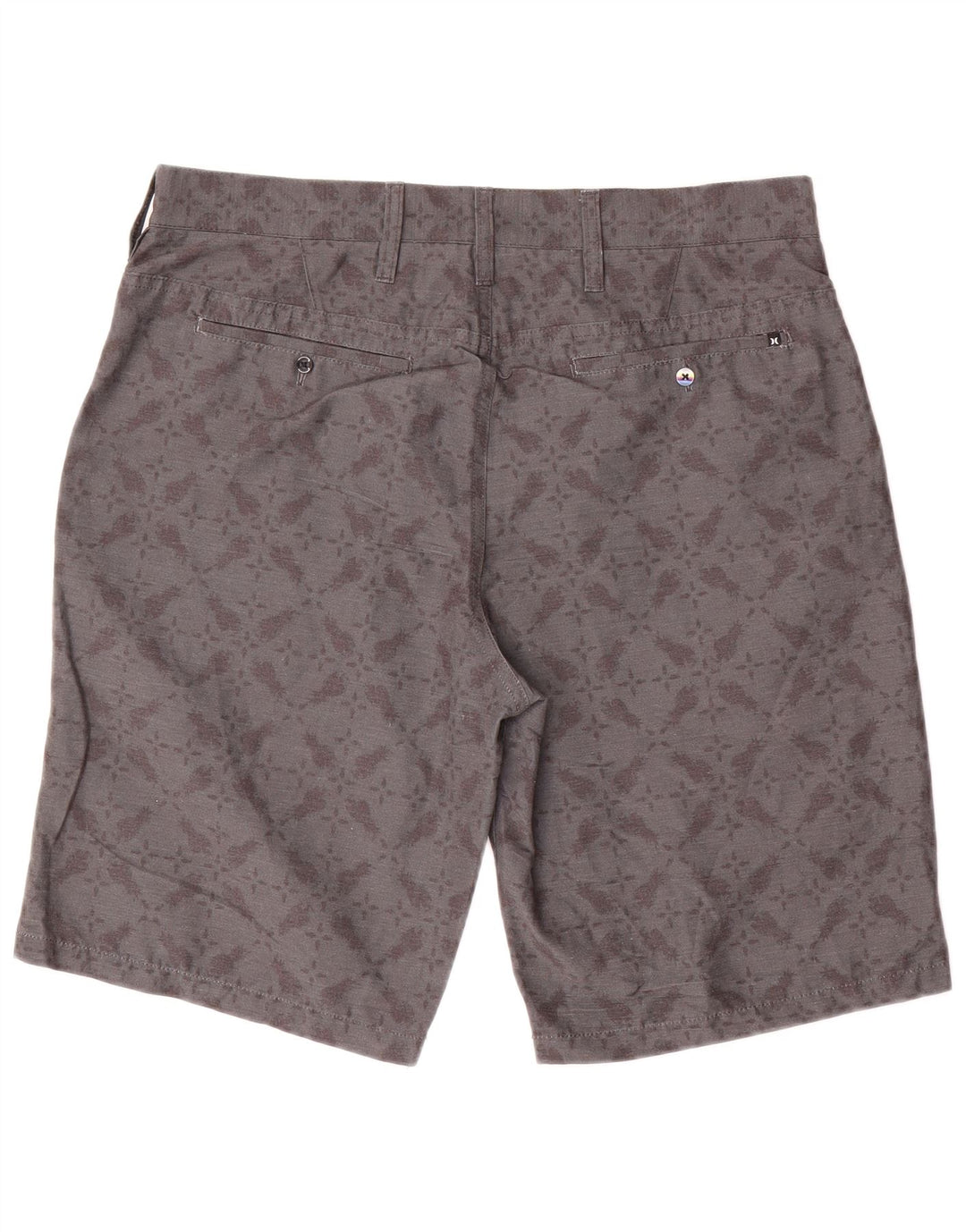 Hurley Herre Chino Shorts W33 Medium Grey Geometrisk Polyester