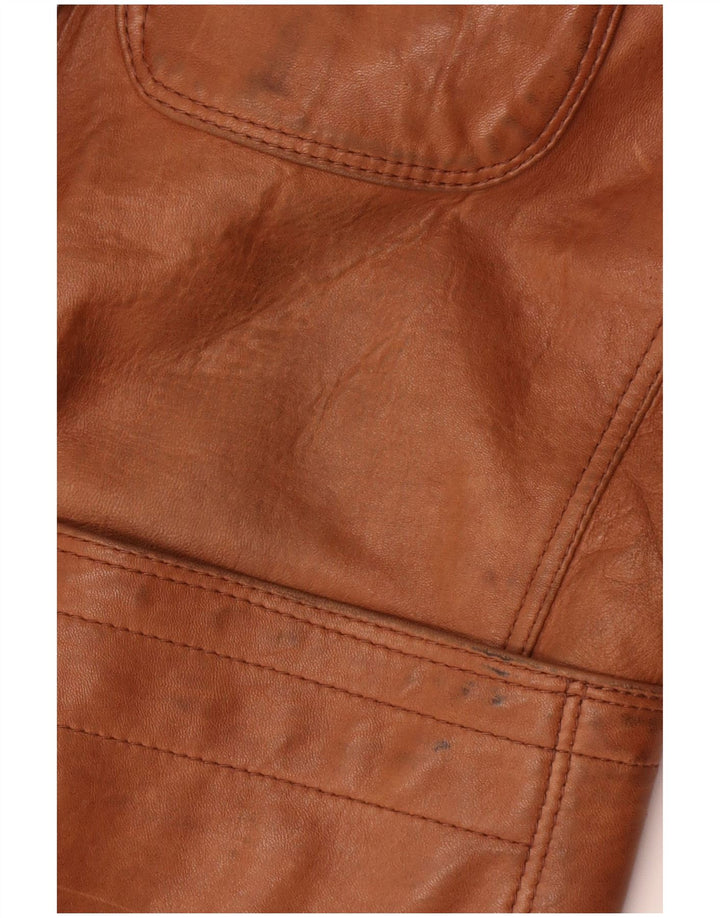 Renna Chaqueta Blazer de Cuero con 2 Botones para Hombre IT 46 Small Brown
