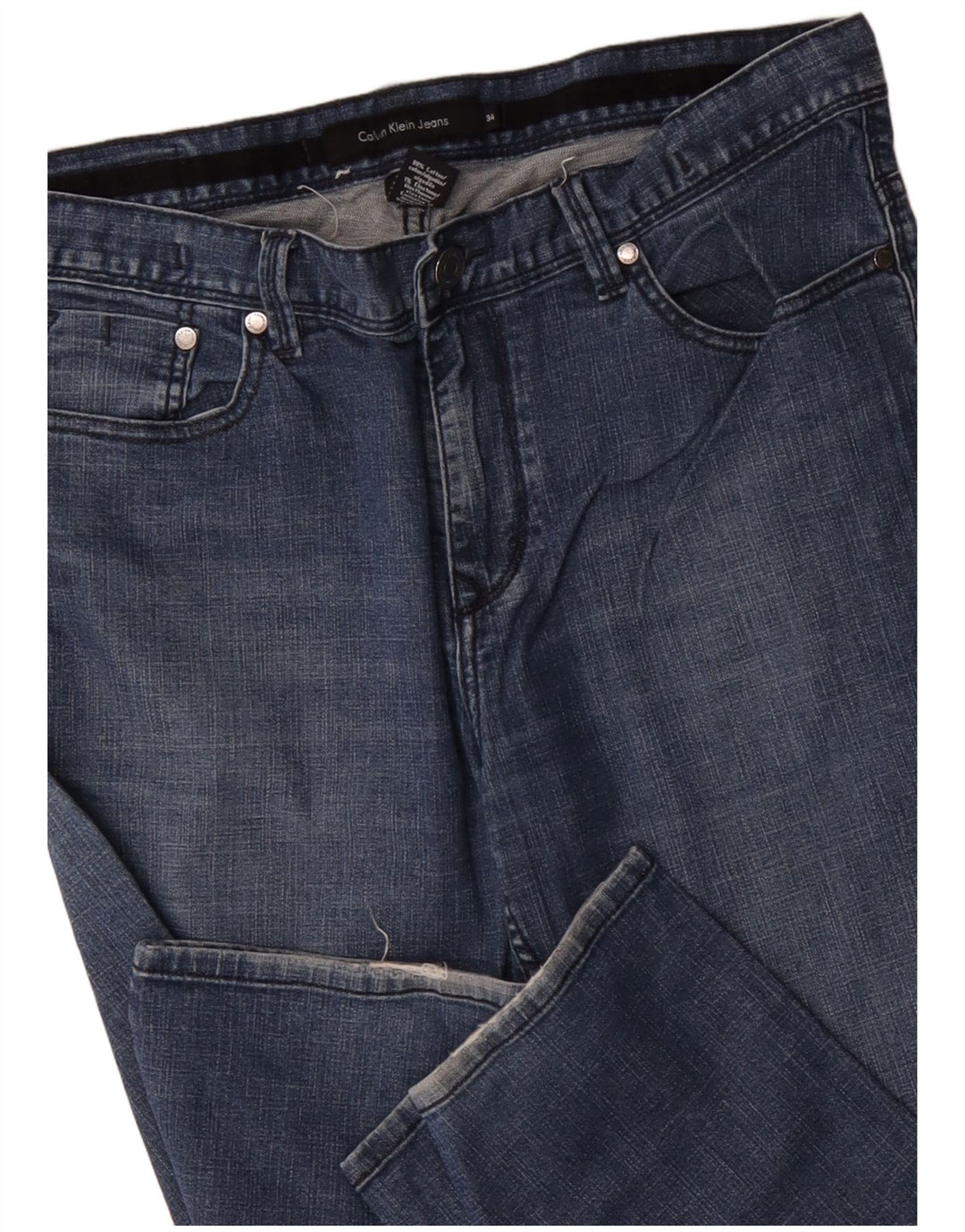 CALVIN KLEIN Mens Straight Jeans W34 L30 Blue Cotton