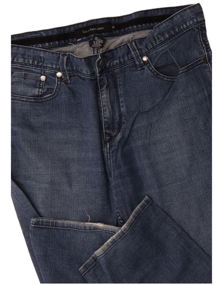 CALVIN KLEIN Mens Straight Jeans W34 L30 Blue Cotton