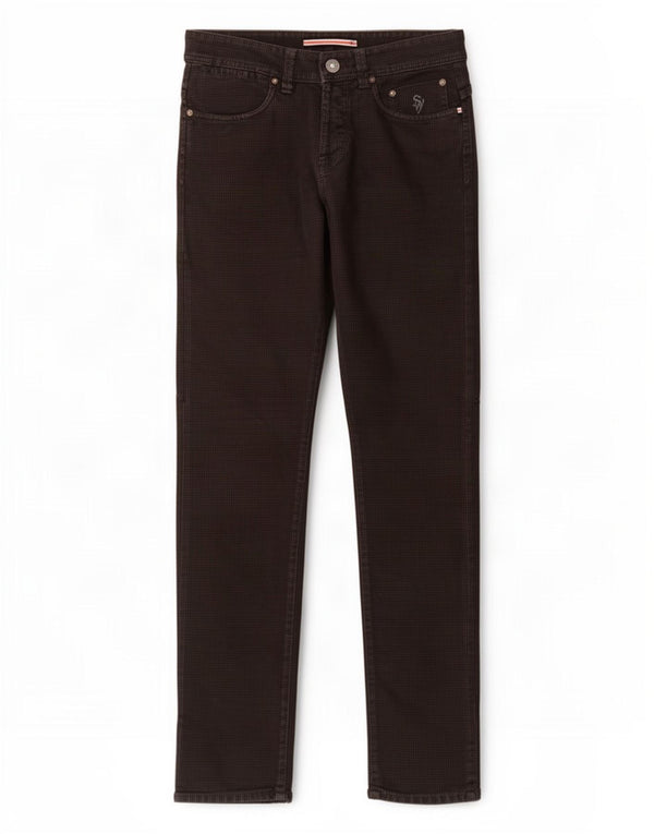 SIVIGLIA Mens Straight Jeans W31 L32 Black Houndstooth Cotton