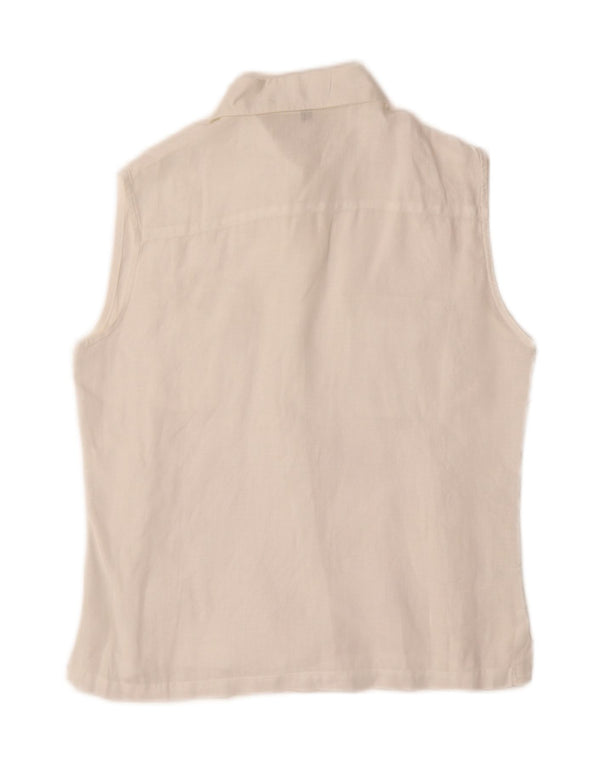 Best Company Womens Sleeveless Shirt Blouse IT 44 Medium White