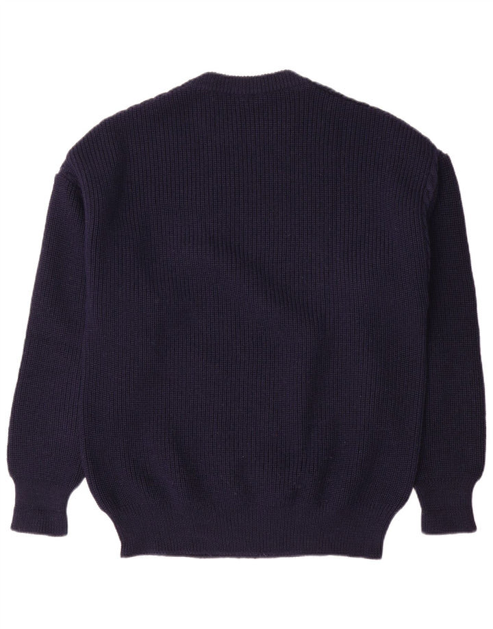 Maglione maglione girocollo da uomo Ellesse IT 52 Large in lana blu navy