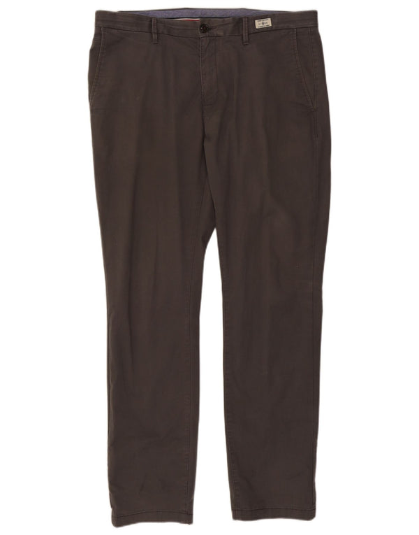 Pantaloni chino dritti da uomo Tommy Hilfiger W36 L32 cotone grigio