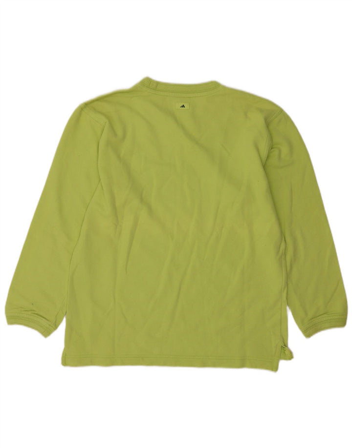 Adidas Womens Sweatshirt Jumper UK 12 Medium  Green Cotton