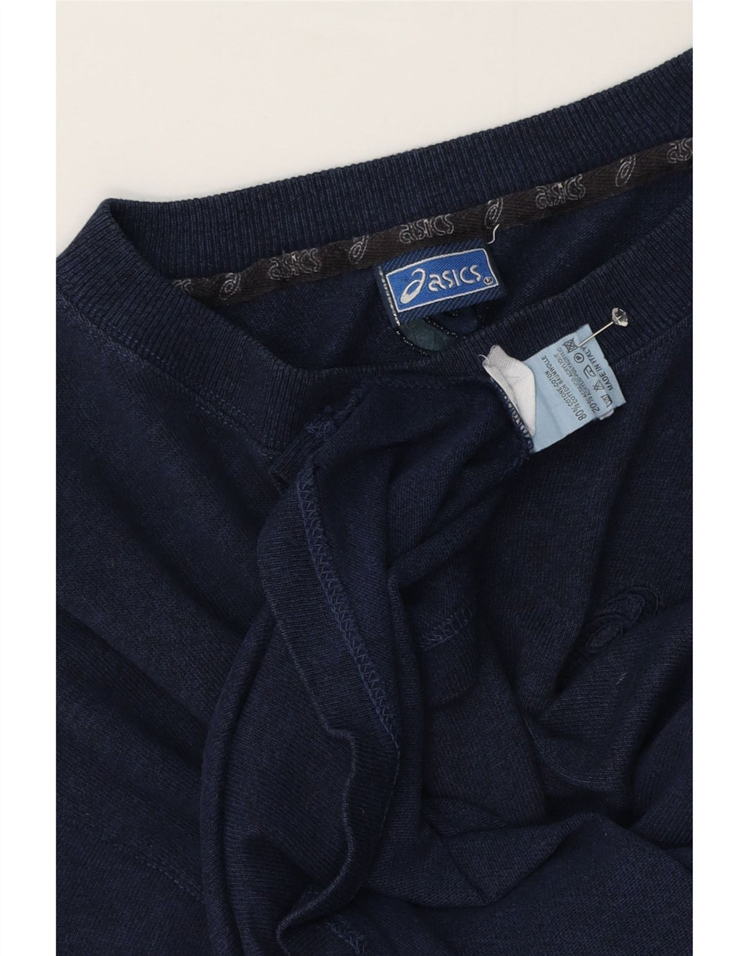 T-shirt da uomo Asics Top in cotone blu navy medio