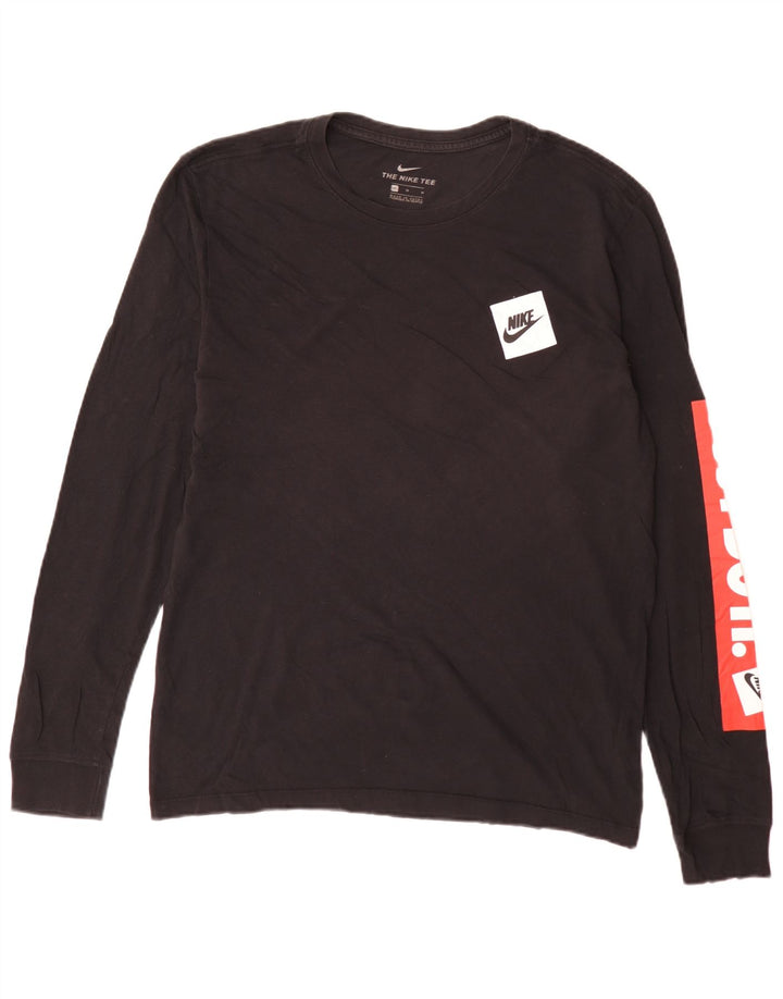 Nike Herre grafisk top Langærmet Medium Sort Colourblock Bomuld