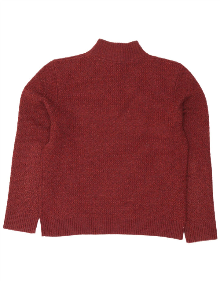 Maglione da uomo con zip sul collo di White Stuff, grande lana bordeaux