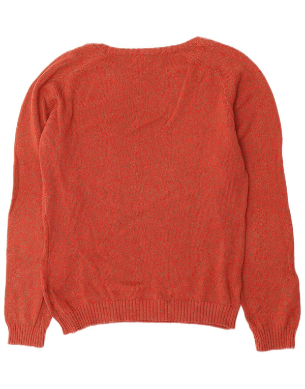 Timberland Womens Boat Neck Jumper Sweater UK 14 Medium Red Flecked Bomuld