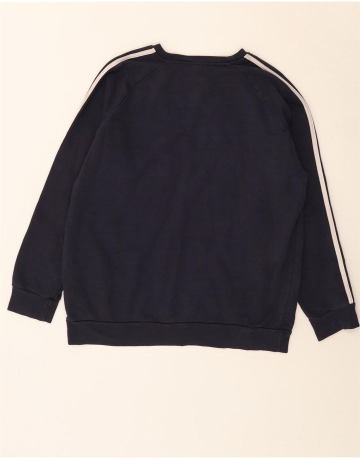 Adidas Pull surdimensionné pour femme UK 12/14 Bleu marine moyen en coton