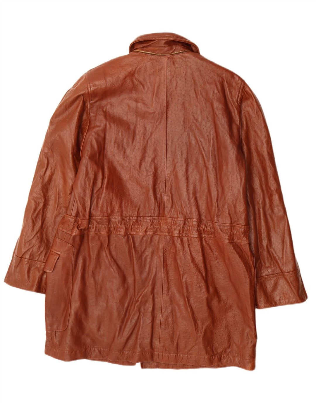 Escada Womens by Margaretha Ley Loose Fit Leather Coat EU 40 Medium Brown