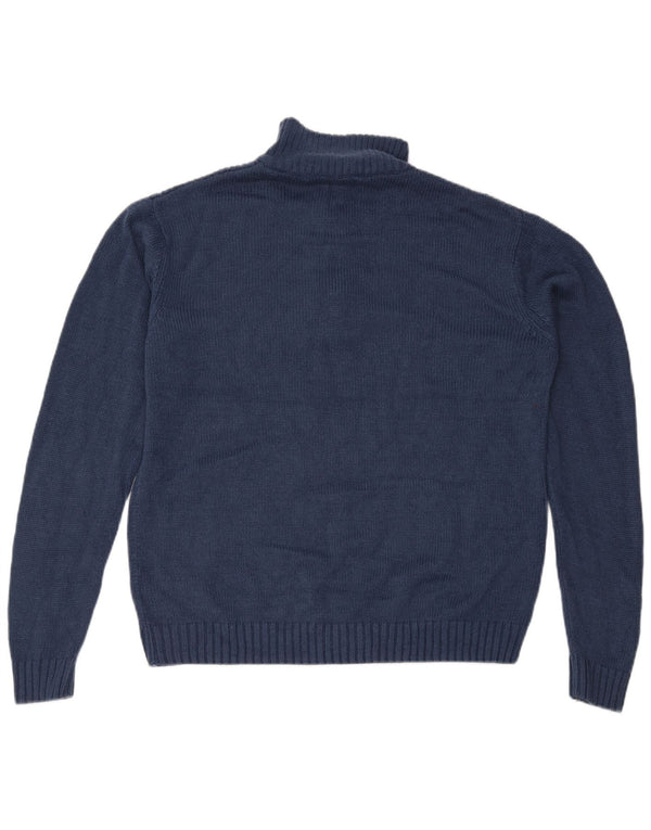 Pulover pentru bărbați Pierre Cardin, cu fermoar, cu gât, 2XL, acrilic, albastru bleumarin