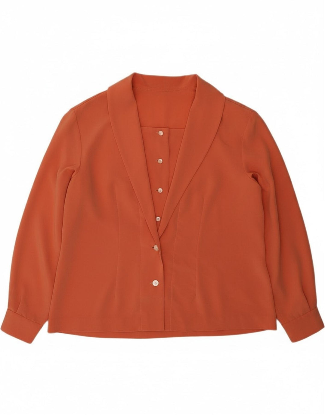 VINTAGE Womens Shirt Blouse UK 14 Medium Orange