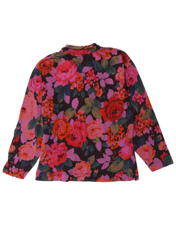 Belfe Camicetta a maniche lunghe da donna Top UK 16 Grande cotone floreale multicolore