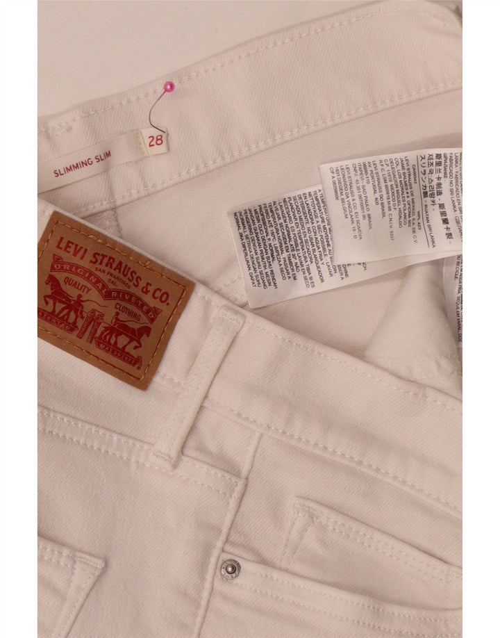 Levi's Vaqueros Slim Adelgazantes Mujer W28 L31 Algodón Blanco