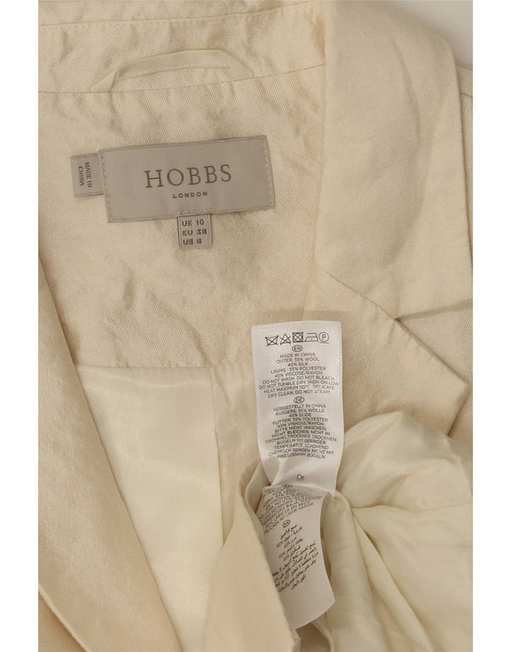 Hobbs Γυναικείο σακάκι σακάκι 2 κουμπιών Crop UK 10 Small Off White Wool