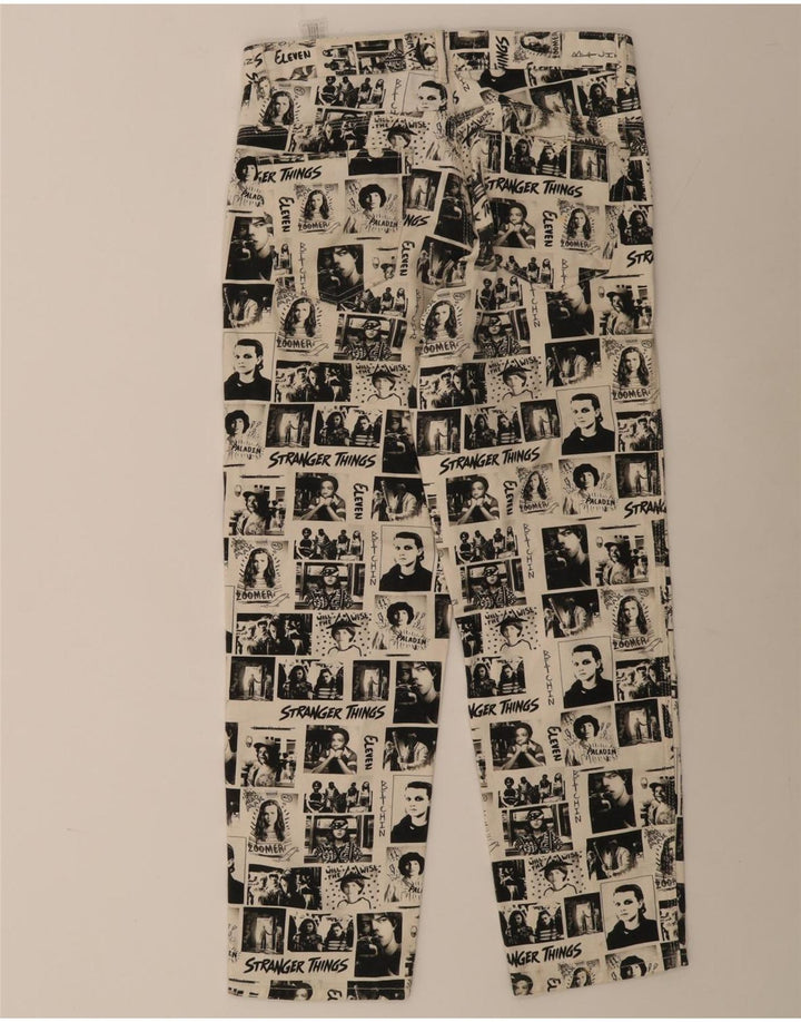 Blugi drepți pentru bărbați Pull & Bear EU 40 Medium L31 L29 Alb catifelat