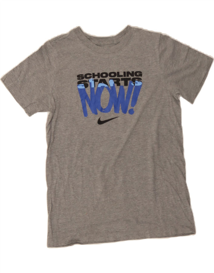 NIKE Boys Graphic T-Shirt Top 12-13 Years Large Grey Vintage Nike and Second-Hand Nike from Messina Hembry 