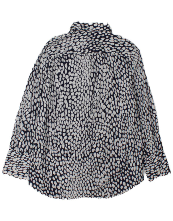 Marks & Spencer Womens Shirt UK 14 Large White Spotted Cotton