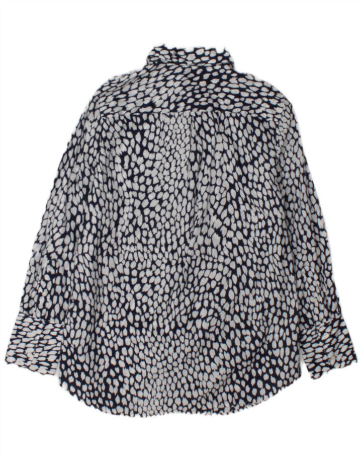 Marks & Spencer Womens Shirt UK 14 Large White Spotted Cotton