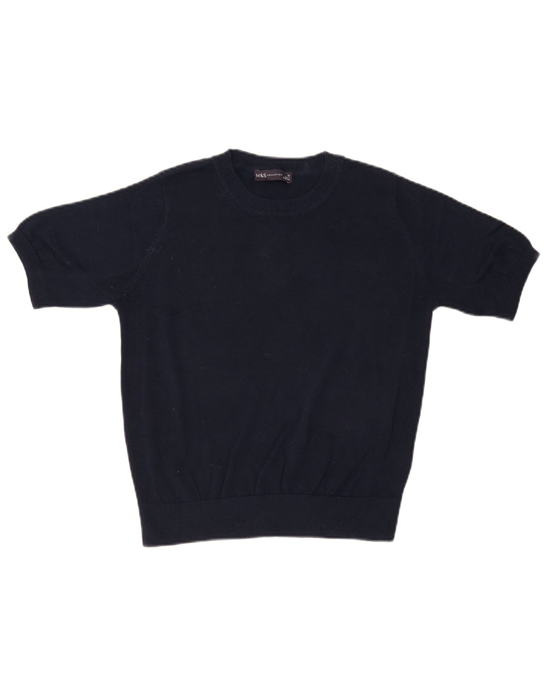 Marks & Spencer Womens Crew Neck Jumper Sweater UK 12 Medium Navy Blue
