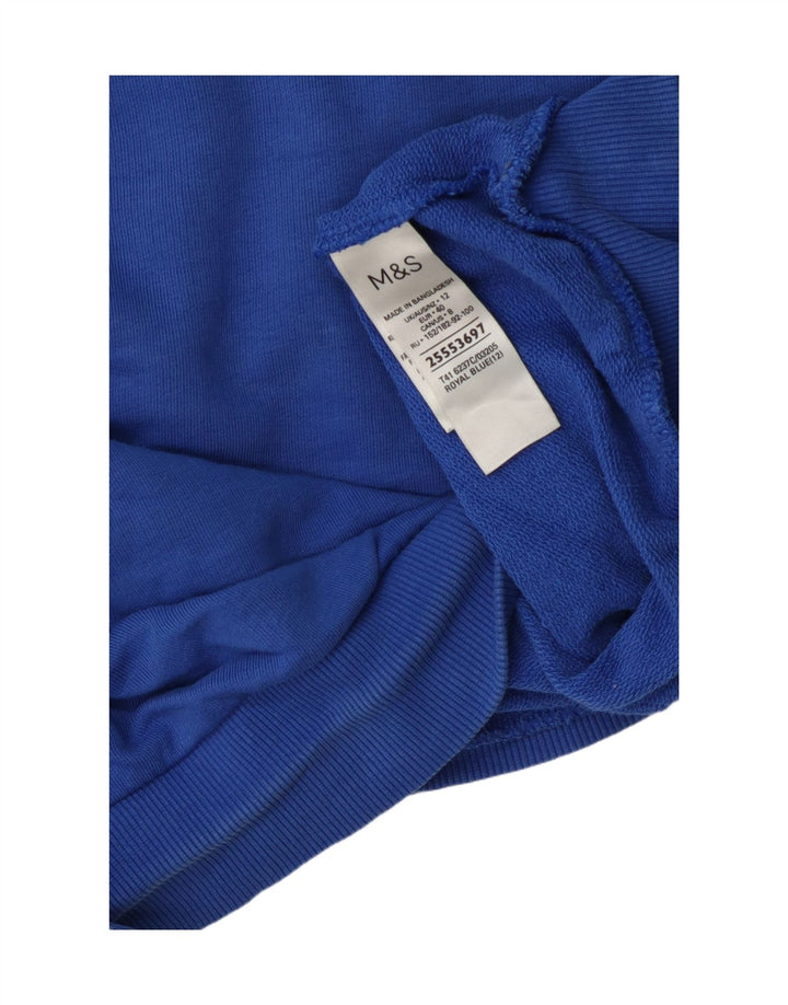 Marks & Spencer Dame Sweatshirt Jumper UK 12 Medium Blue Bomuld