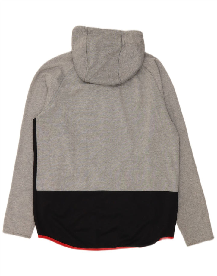 Nike Mens Hooded Tracksuit Top Jacket Large Grey Colourblock Cotton