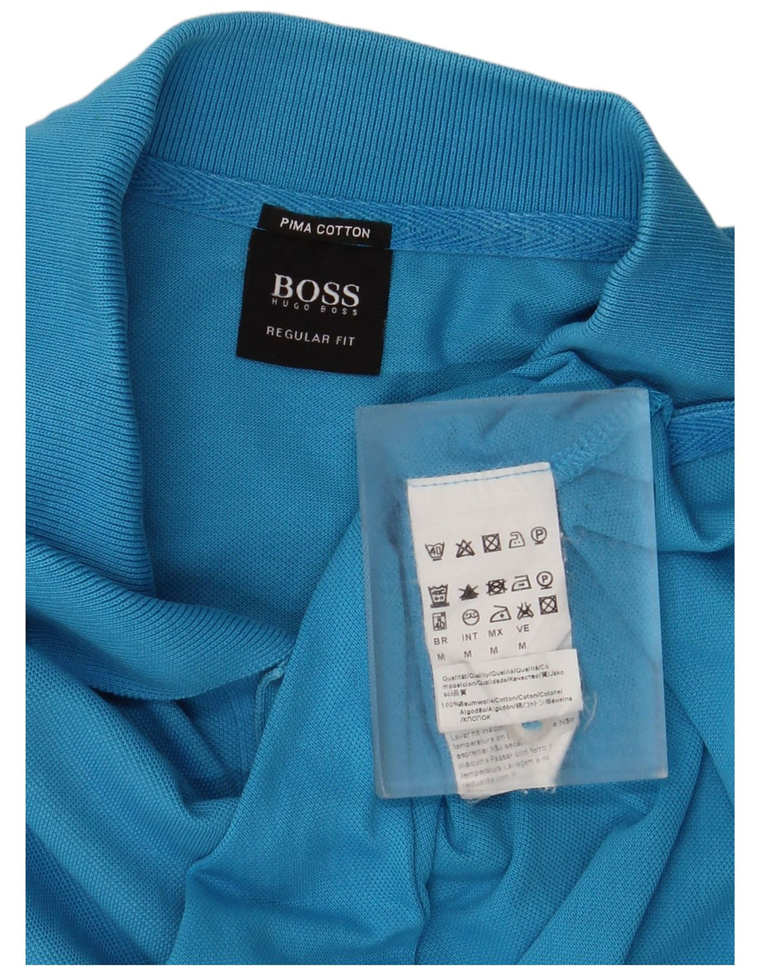 Hugo Boss Mens Regular Fit Polo Shirt Medium Blue Cotton